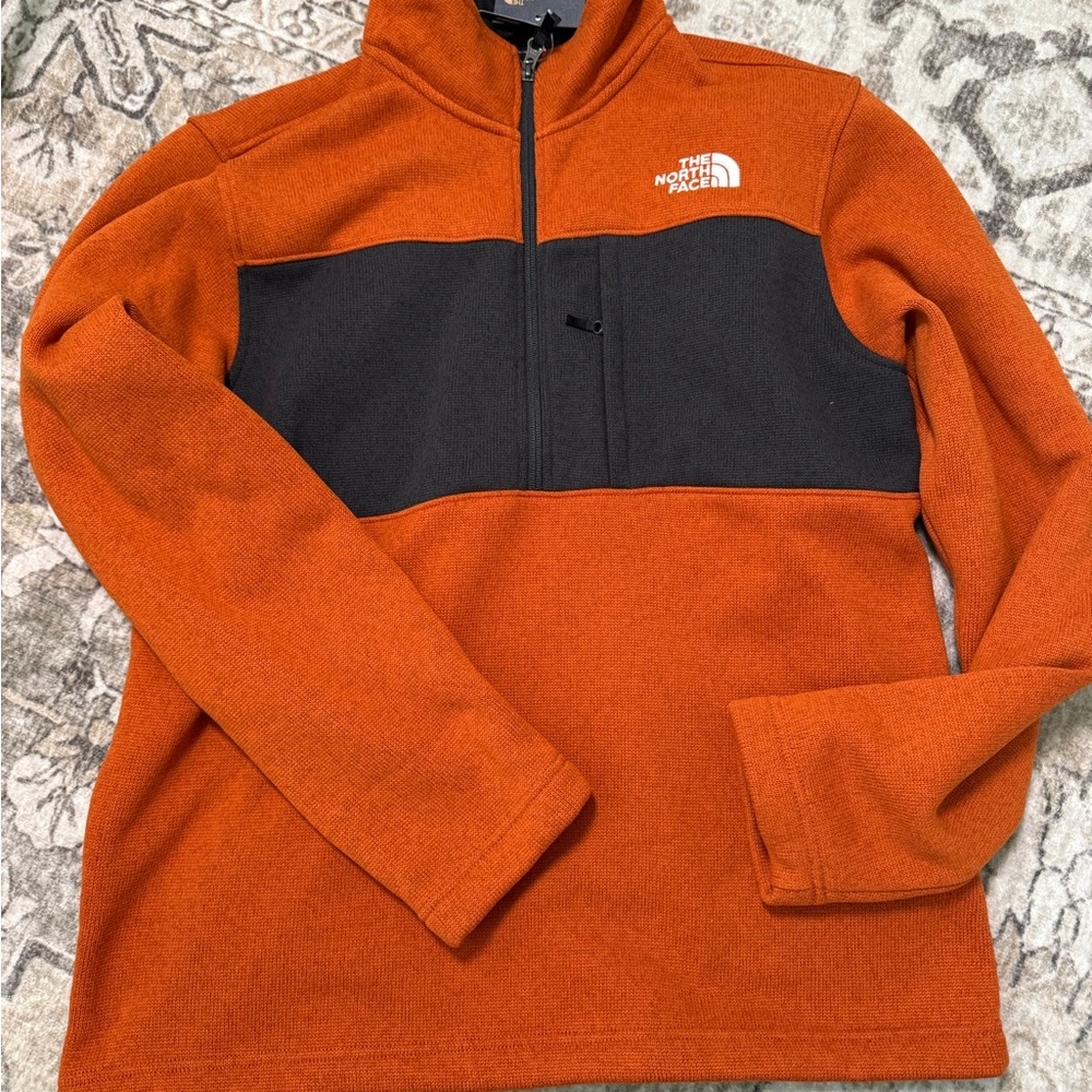 The North Face Vibrant Orange and Black Fleece Jacket